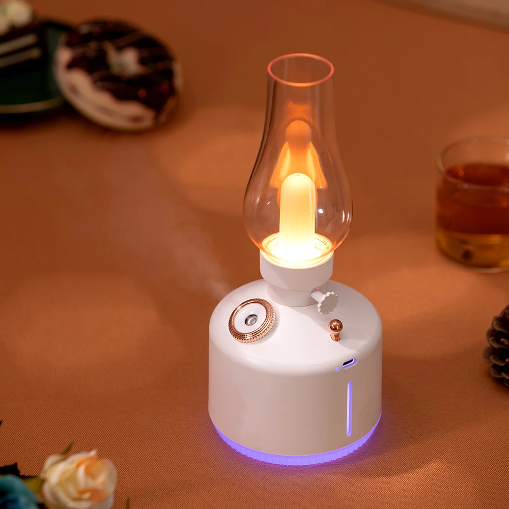 Mini 280ml Fener Led Yaratıcı Yeni Retro Zaman Işık Usb Aromaterapi Gazyağı Lambası Ev Nemlendirici Hava Nemlendirici